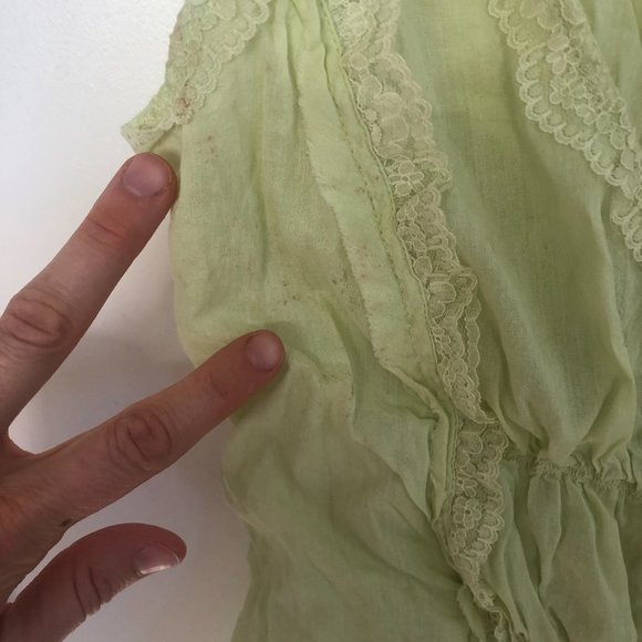 Free People Vintage Faded Green Lace Tank Cami - Picture 3 of 9